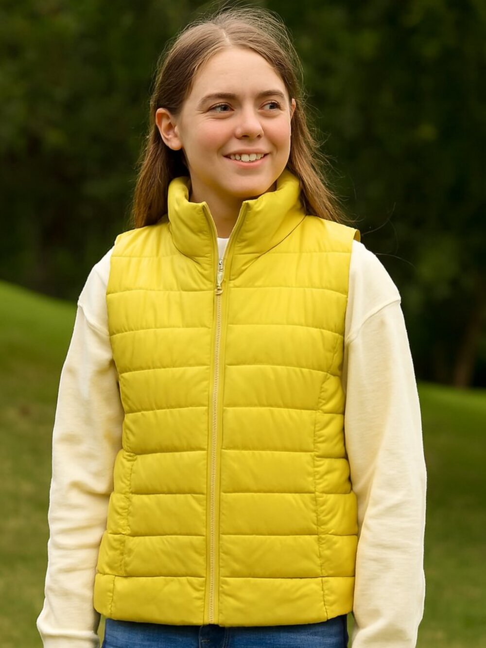 Aeropostale Girls Yellow quilted vest Size XL
